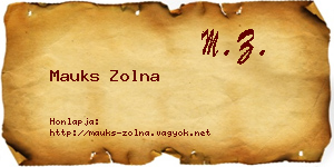 Mauks Zolna névjegykártya